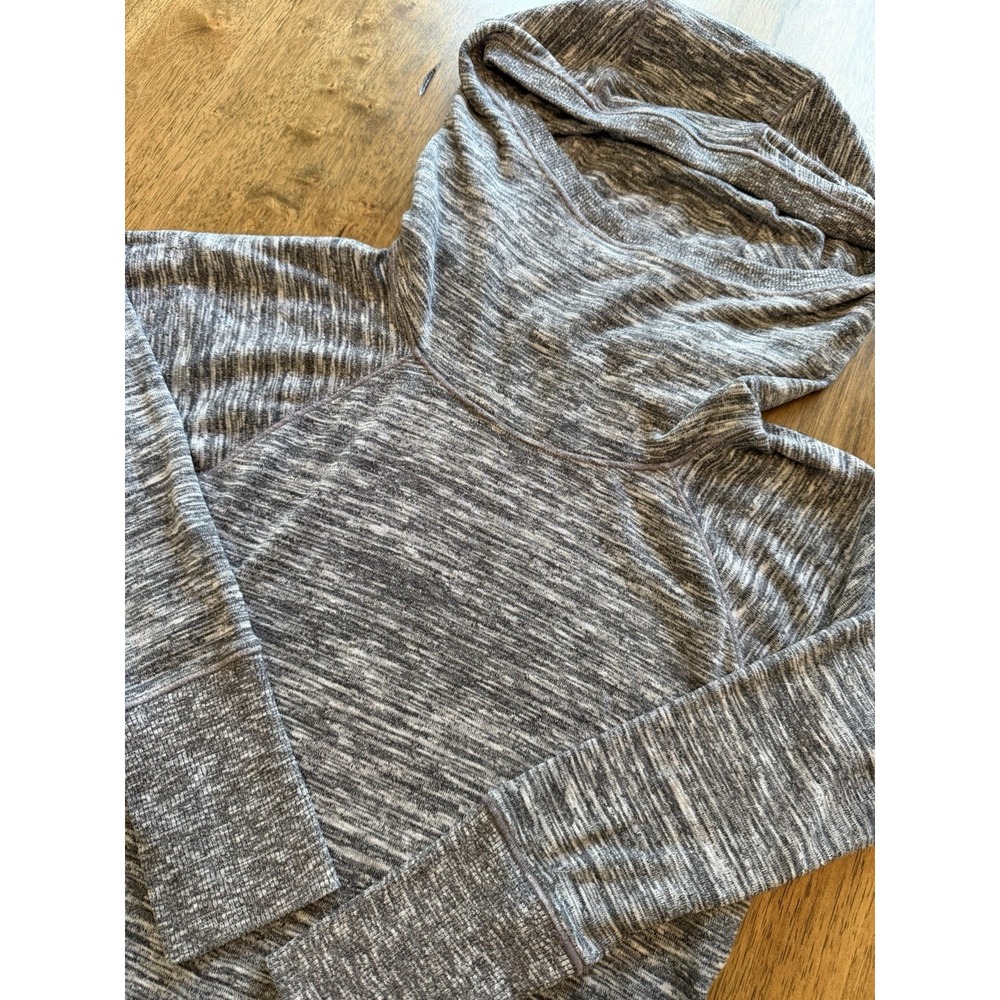 Athleta Womens Hoodie S Gray Blissful Sweatshirt Tunic Dress Pockets
